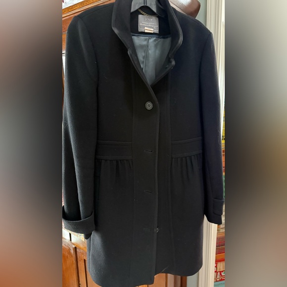 J. Crew Jackets & Blazers - J CREW Black Double Cloth Coat  Size 12 Wool